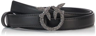 Pinko Damen Love Berry H2 Belt Vit.Seide Schnalle Gürtel, Z99b_Schwarz Limousine Block Color, im Sale